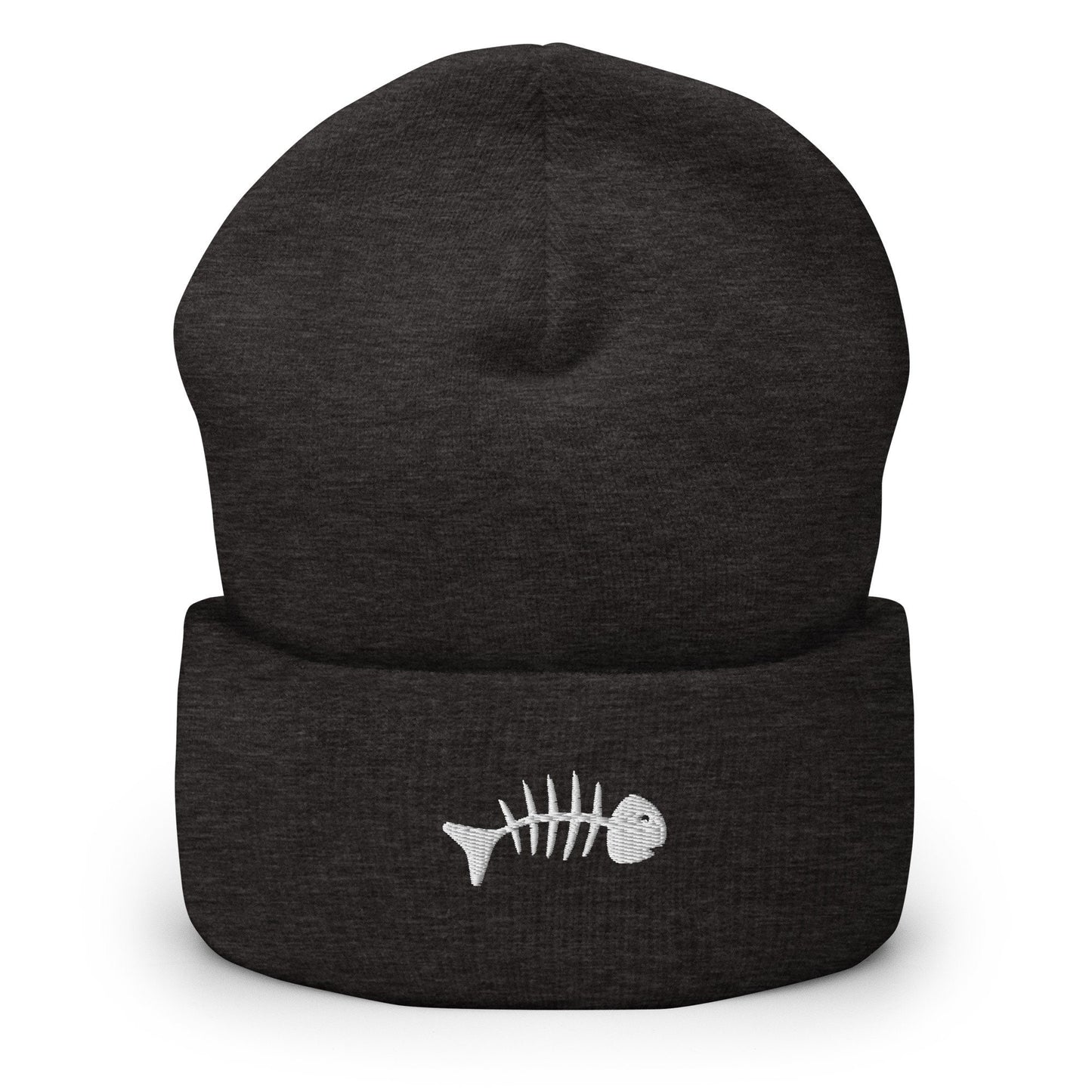 Skeleton Fish Beanie, Dead Fish Logo Skull Cap, Fish Bones Toque, Cool Fish Woolly Hat