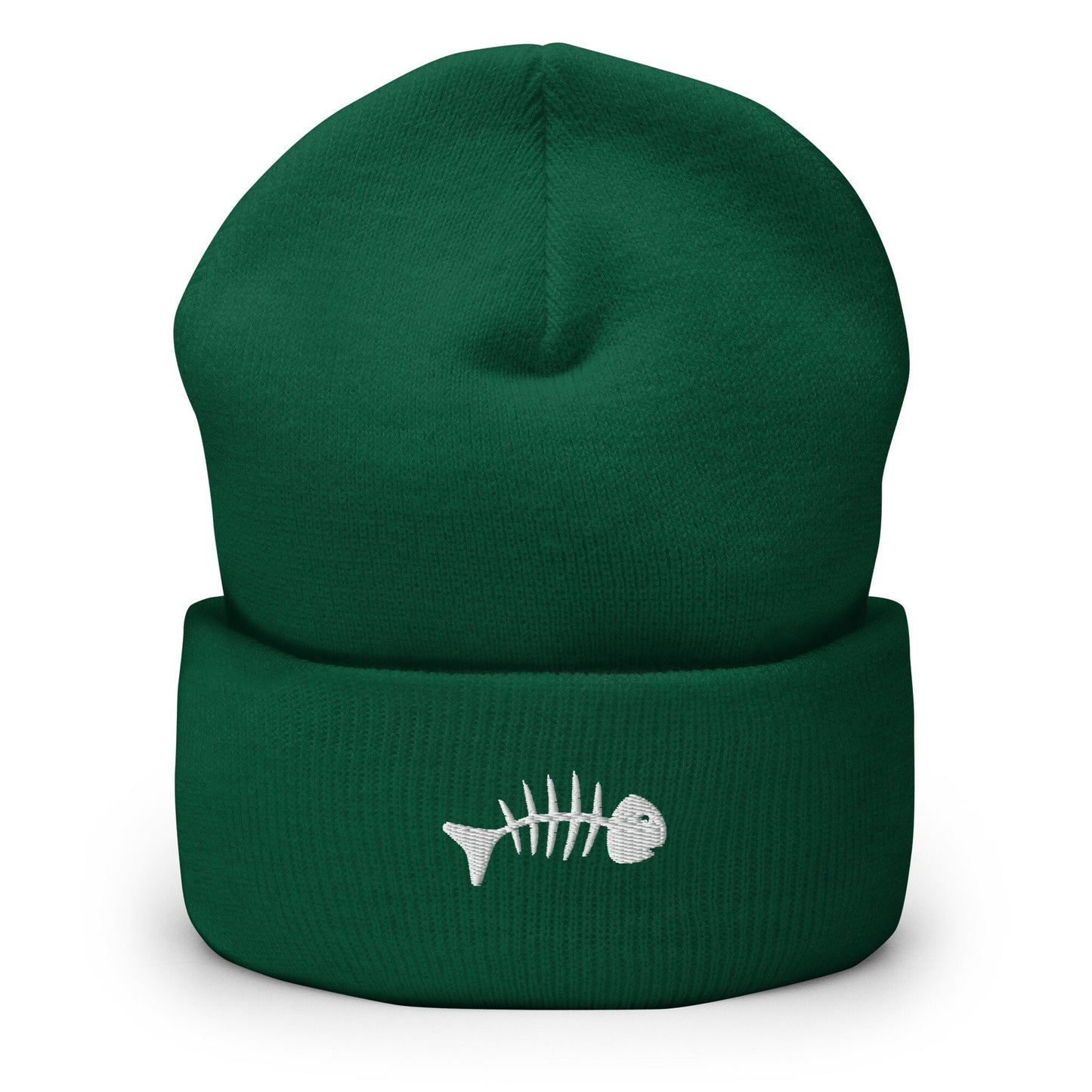 Skeleton Fish Beanie, Dead Fish Logo Skull Cap, Fish Bones Toque, Cool Fish Woolly Hat