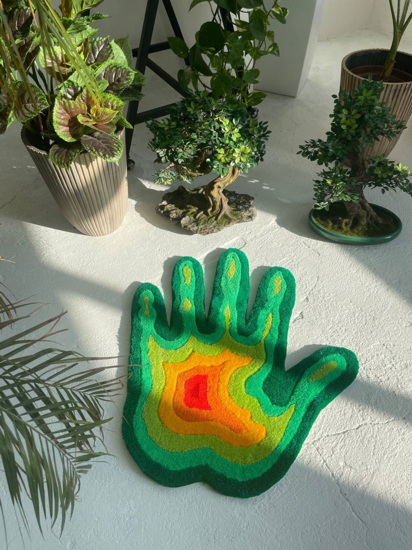 3D Palm Abstract Art Rug: Body Part Luxury Living Room decor Carpet