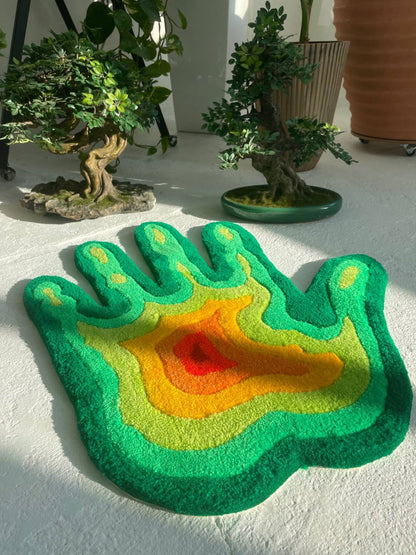 3D Palm Abstract Art Rug: Body Part Luxury Living Room decor Carpet