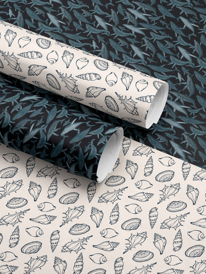 Whale Gift Wrap for Him Whale Art Print Sealife Wrapping Paper Kid Marine Life Print Blue Wrapping Paper Craft Supply Father Day Gift Dad