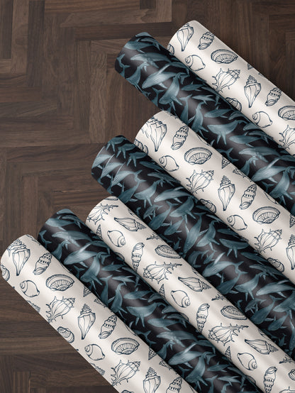 Whale Gift Wrap for Him Whale Art Print Sealife Wrapping Paper Kid Marine Life Print Blue Wrapping Paper Craft Supply Father Day Gift Dad