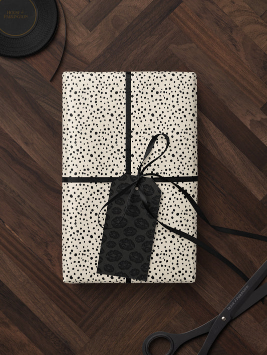 Spot Wrapping Paper Dalmatian Gift Wrap Animal Print Wrapping Paper Elegant Gift Wrap Birthday Gift Wrap Special Occasion Gift Wrap Black