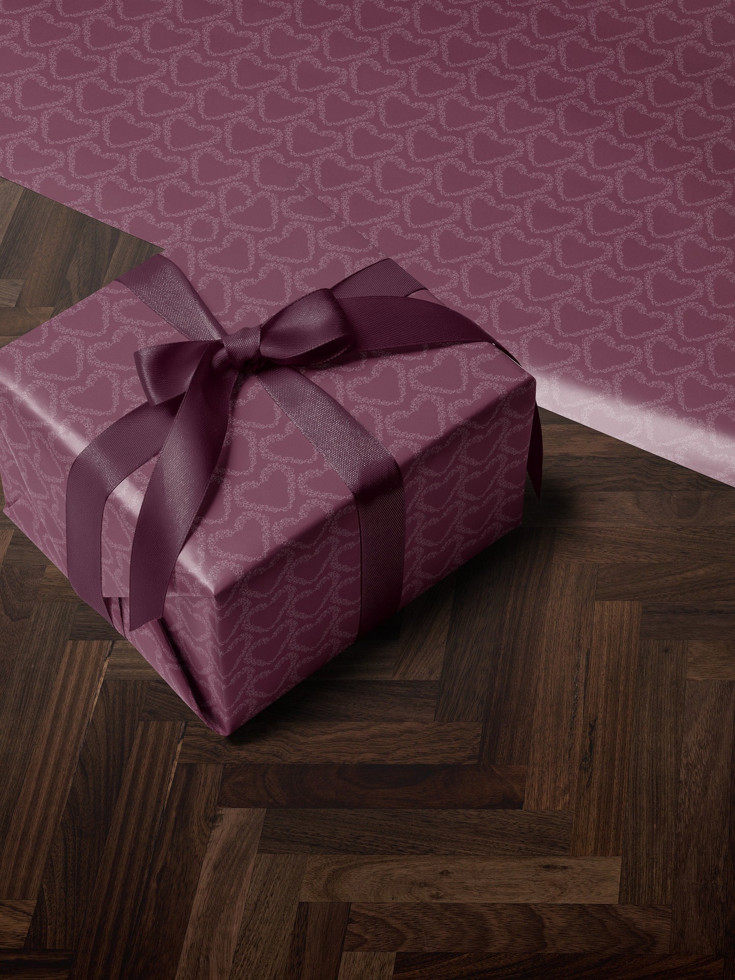 Purple Heart Wrapping Paper Heart Gift Wrap Valentine Gift Wrap Elegant Gift Wrap Love Gift Wrap Galentine Wrapping Paper Wedding Gift Wrap