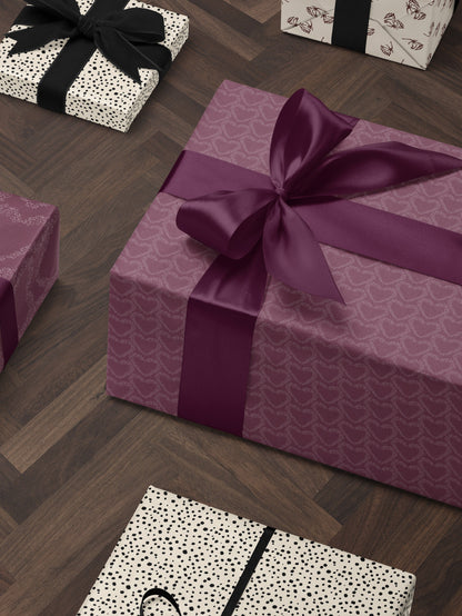 Purple Heart Wrapping Paper Heart Gift Wrap Valentine Gift Wrap Elegant Gift Wrap Love Gift Wrap Galentine Wrapping Paper Wedding Gift Wrap