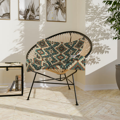 Western Fleece Blanket, Navajo-Inspired Throw Blanket, Turquoise Home Decor, Western Nursery Decor, Baby Shower Gift, Southwestern Decor