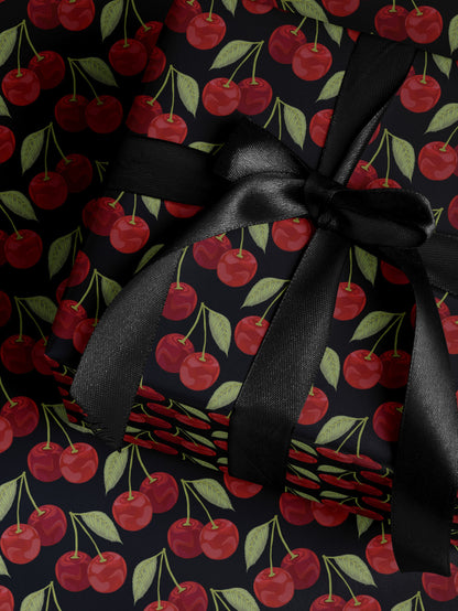 Cherry Wrapping Paper Red Gift Wrap Fruit Birthday Theme Bachelorette Party Idea Romantic Gift for Her Scrapbook Paper Gift Package for Her