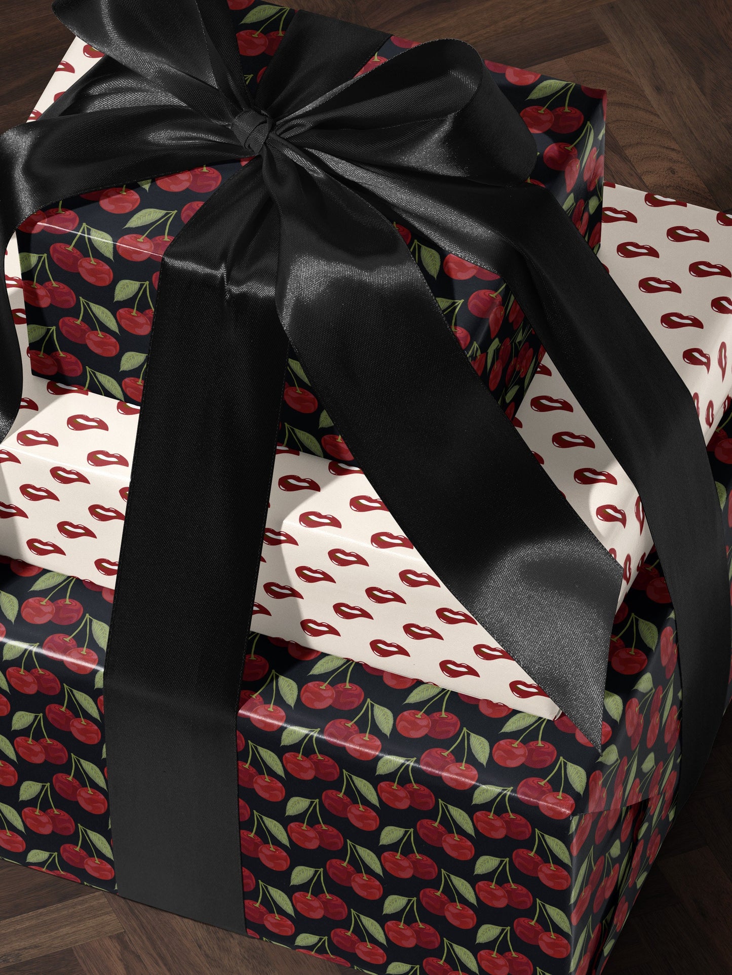 Sexy Wrapping Paper Red Gift Wrap Cherry Wrapping Paper Birthday Gift for Anniversary Gift Wrap Cherry Gift Wrap Romantic Gift Wrap For Her