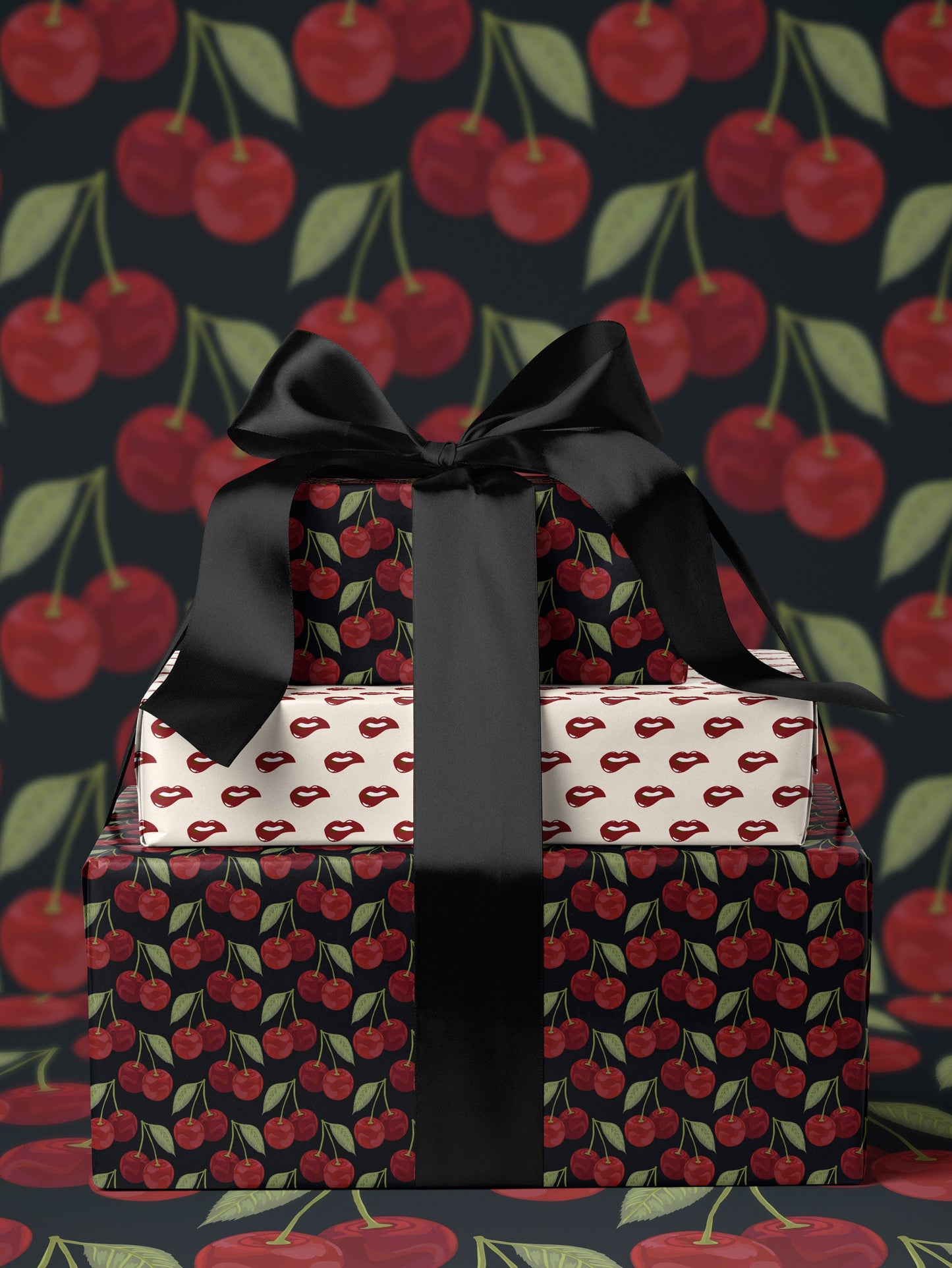 Sexy Wrapping Paper Red Gift Wrap Cherry Wrapping Paper Birthday Gift for Anniversary Gift Wrap Cherry Gift Wrap Romantic Gift Wrap For Her