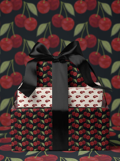 Sexy Wrapping Paper Red Gift Wrap Cherry Wrapping Paper Birthday Gift for Anniversary Gift Wrap Cherry Gift Wrap Romantic Gift Wrap For Her