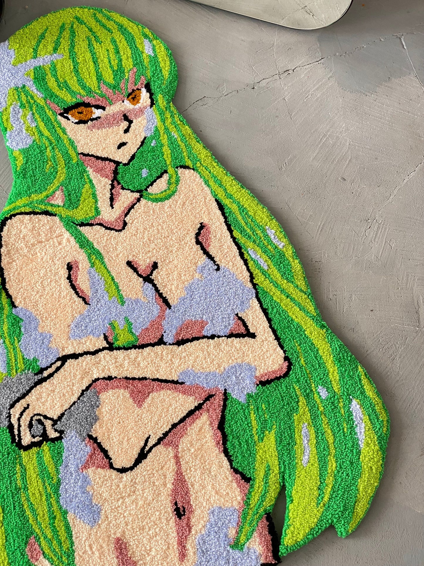 Tufted Anime Girl Rug, Tufted Anime Character Rug,  Modern Rug, bedroom floor mat, Anime Fan Gift, Aesthetic Rug, Non-slip rug