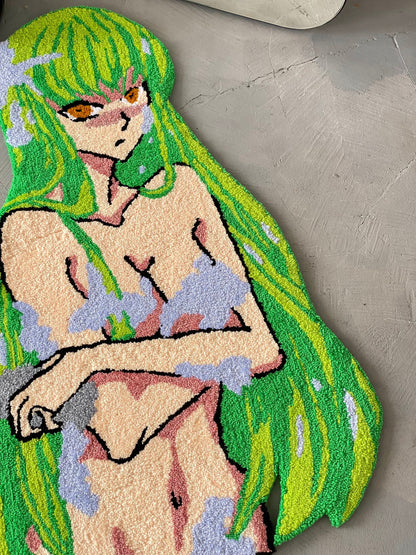 Tufted Anime Girl Rug, Tufted Anime Character Rug,  Modern Rug, bedroom floor mat, Anime Fan Gift, Aesthetic Rug, Non-slip rug