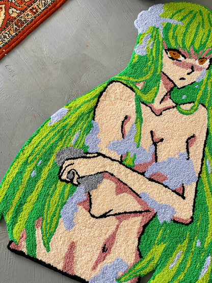 Tufted Anime Girl Rug, Tufted Anime Character Rug,  Modern Rug, bedroom floor mat, Anime Fan Gift, Aesthetic Rug, Non-slip rug
