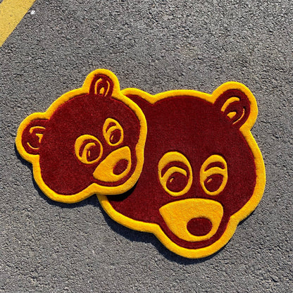 Kanye West College Dropout Bear Logo Design Tufted Rug / Custom Rug, Fluffy & Soft, Handmade Rug, Housewarming Gifts, Handmade Gift