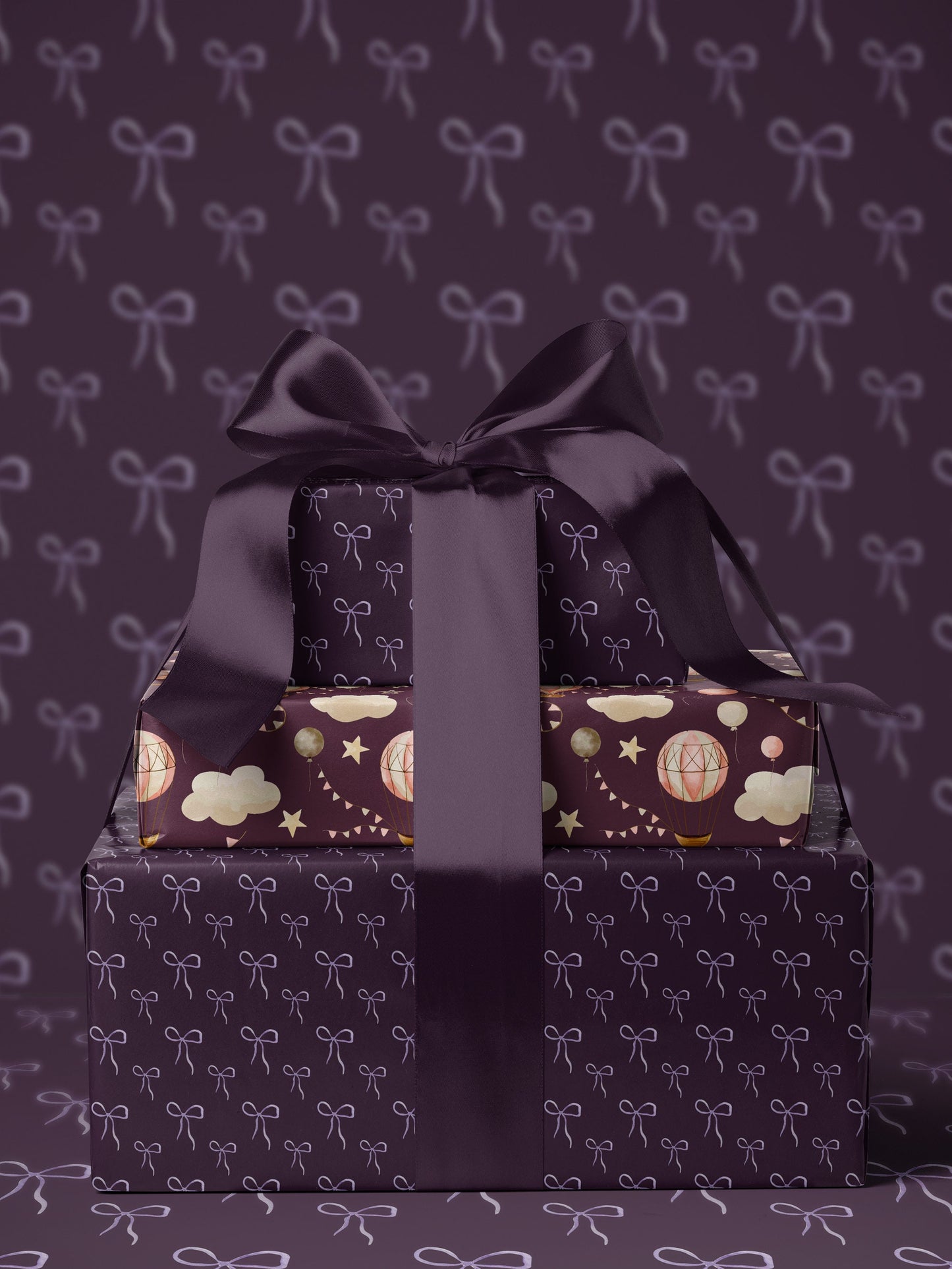 Purple Wrapping Paper Bow Gift Wrap For Her Girl Birthday Gift Wrap Girl Wrapping Paper Cute Wrapping Paper Baby Shower Girl Gift Wrap Baby