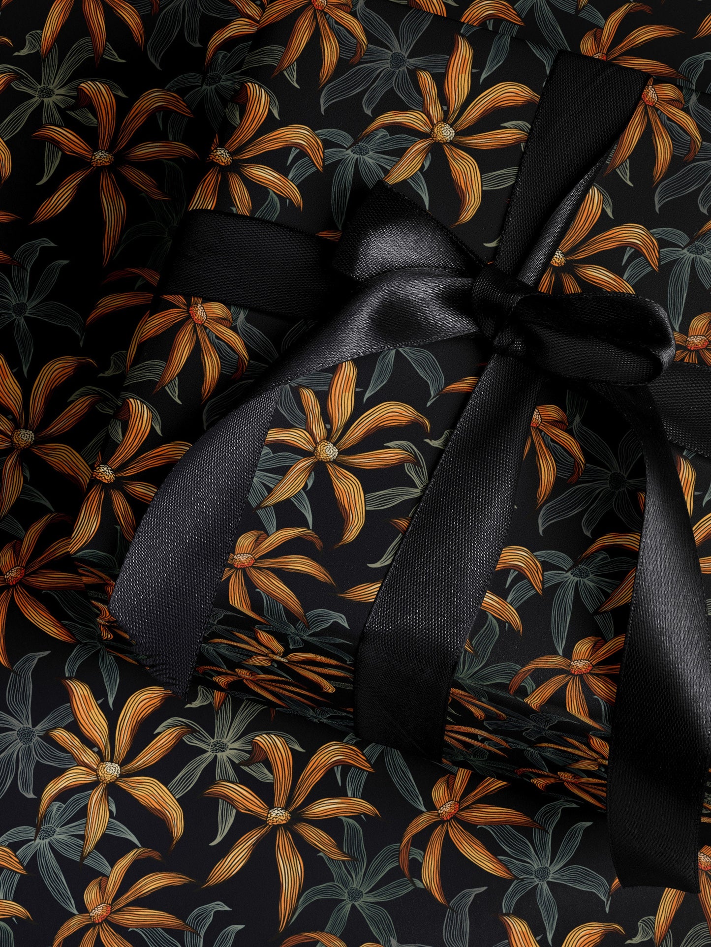 Moody Floral Print Wrapping Paper Birthday Gift Package for Her Elegant Gift Wrap Wedding Packaging Paper Tropical Party Decor Moody Flower