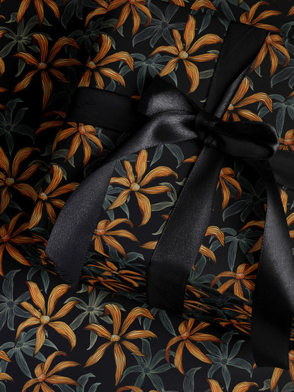 Moody Floral Print Wrapping Paper Birthday Gift Package for Her Elegant Gift Wrap Wedding Packaging Paper Tropical Party Decor Moody Flower