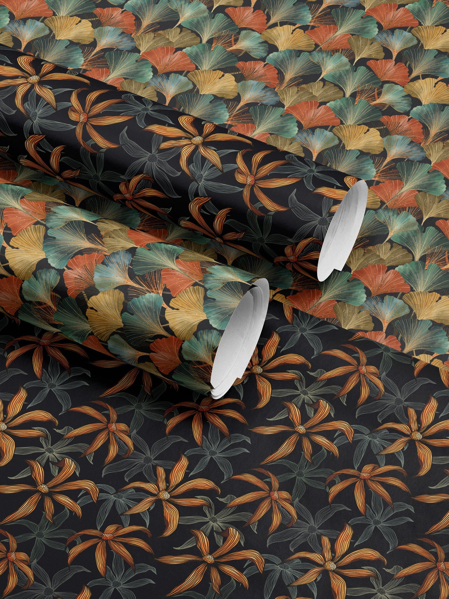 Moody Floral Print Wrapping Paper Birthday Gift Package for Her Elegant Gift Wrap Wedding Packaging Paper Tropical Party Decor Moody Flower