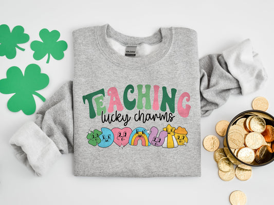 Teaching Lucky Charms Sweatshirt, St Patrick Teacher Sweater, Lucky Teacher tee, Teachers Lucky Charm Sweatshirts, Teacher Gift Sweaters