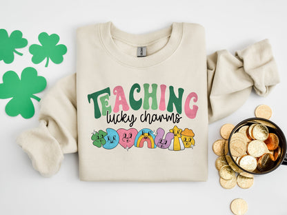 Teaching Lucky Charms Sweatshirt, St Patrick Teacher Sweater, Lucky Teacher tee, Teachers Lucky Charm Sweatshirts, Teacher Gift Sweaters