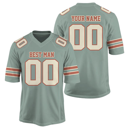 Personalized Groom Groomsman Football Jersey,Custom Best Man Vneck Short Sleeve Jersey,Football Jersey For Engagement Wedding Bachelor Party