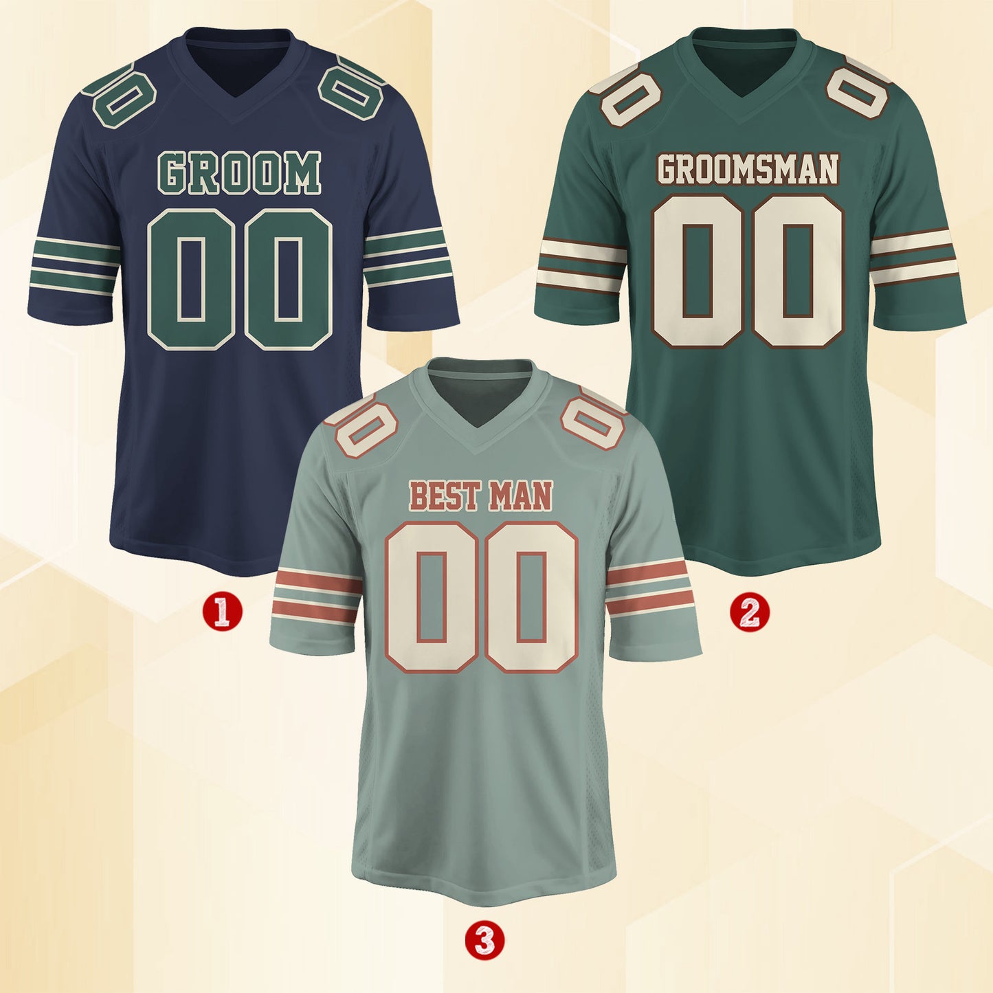 Personalized Groom Groomsman Football Jersey,Custom Best Man Vneck Short Sleeve Jersey,Football Jersey For Engagement Wedding Bachelor Party