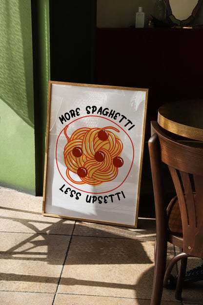 Spaghetti Print: Retro Kitchen Pasta Lover Art