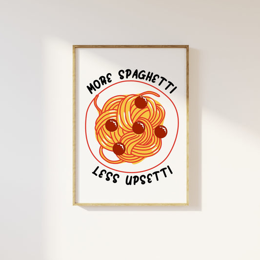 Spaghetti Print: Retro Kitchen Pasta Lover Art