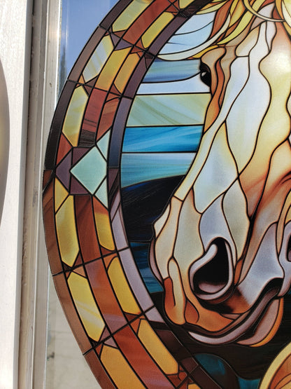 Palomino Horse: Stained Glass Style Window Hanging