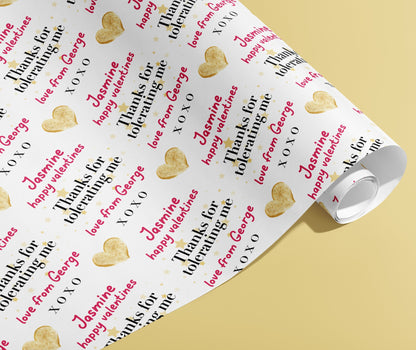 Personalised Gift Wrap, Valentines, Wrapping Paper, Birthday, Your Name, Customised, Wedding, Party, Paper, Your Age, Anniversary, Recycle
