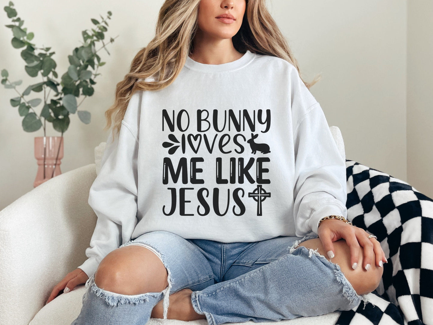 No Bunny Loves Me Like Jesus Sweatshirt, Easter Bunny Ears T-shirt, Faith Rabbit Tee, Religious Easter Tee, Jesus Lover Sweatshirt
