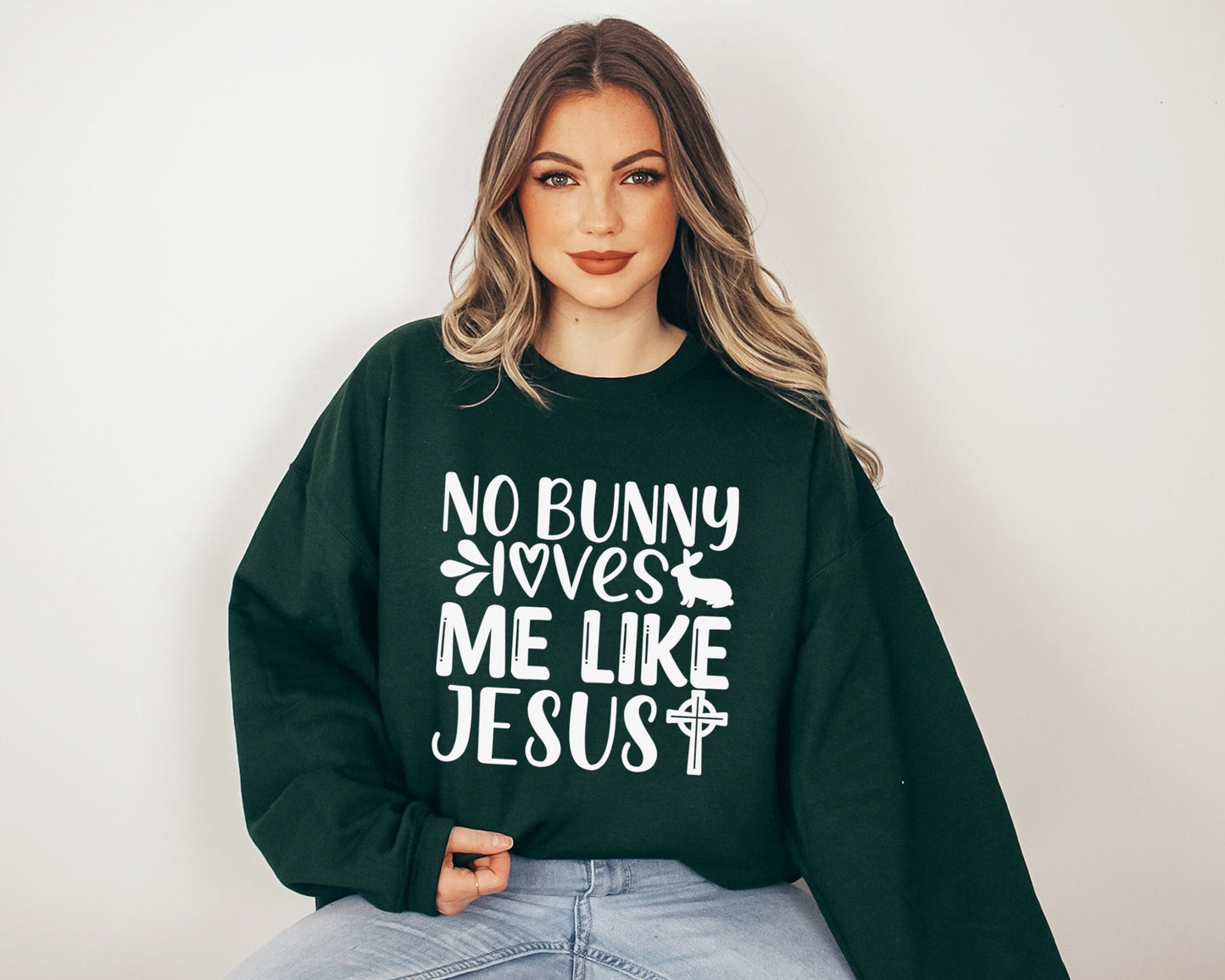 No Bunny Loves Me Like Jesus Sweatshirt, Easter Bunny Ears T-shirt, Faith Rabbit Tee, Religious Easter Tee, Jesus Lover Sweatshirt