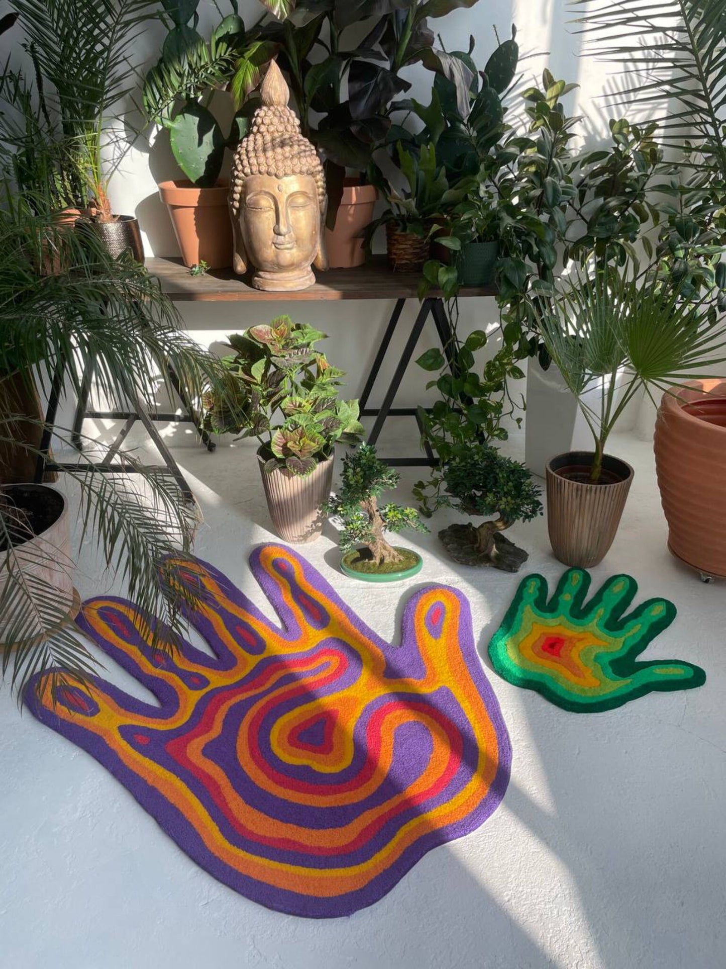 3D Palm Abstract Art Rug: Body Part Luxury Living Room decor Carpet