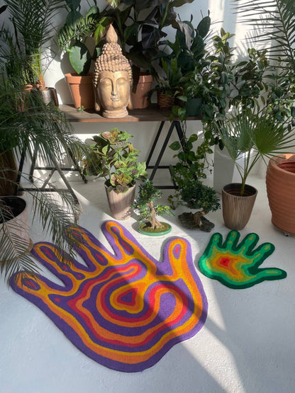 3D Palm Abstract Art Rug: Body Part Luxury Living Room decor Carpet