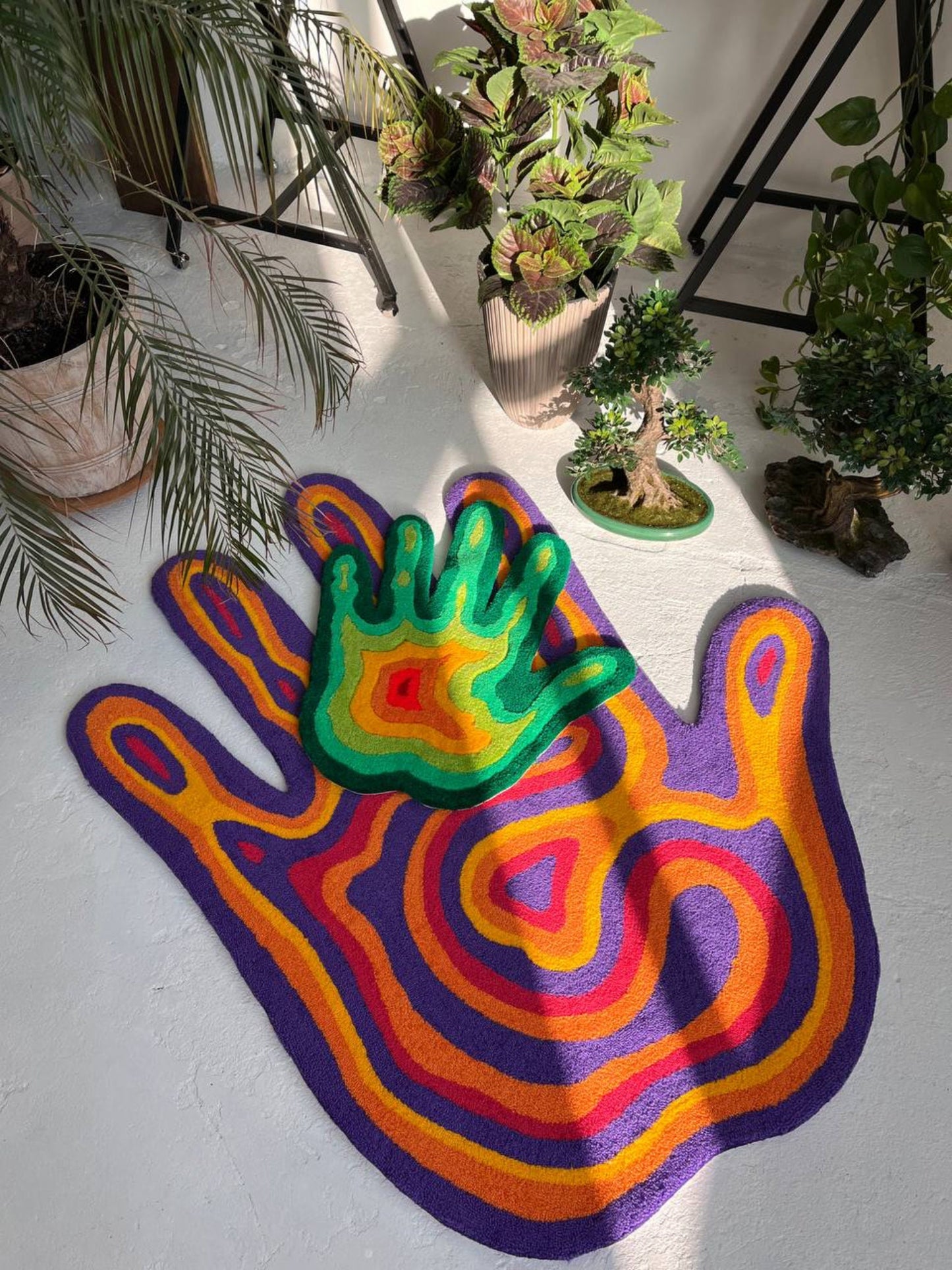 3D Palm Abstract Art Rug: Body Part Luxury Living Room decor Carpet