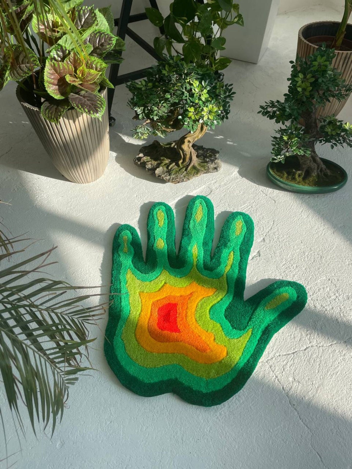 3D Palm Abstract Art Rug: Body Part Luxury Living Room decor Carpet