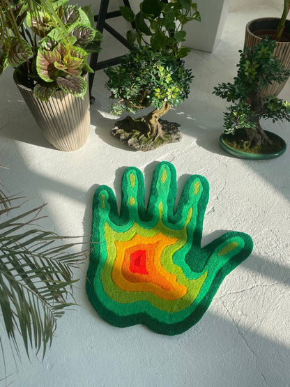 3D Palm Abstract Art Rug: Body Part Luxury Living Room decor Carpet