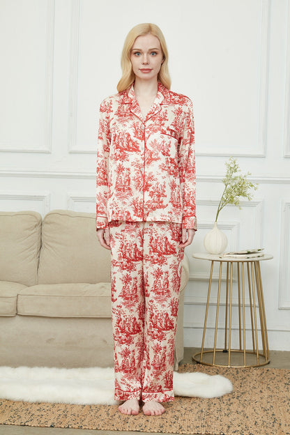 Bride And Bridesmaids Pajama, Pajama Set For Women,Red Of The Evening ,Soft Silky Polyester, Gift For Her, Personalized Gift For Bridesmaids