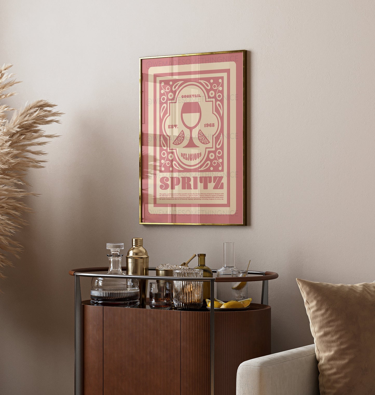 Spritz Cocktail Poster, Kitchen Art, Kitchen Poster, Kitchen Print,  Retro Print, Art Deco, Kitchen Decor, Cocktail Print