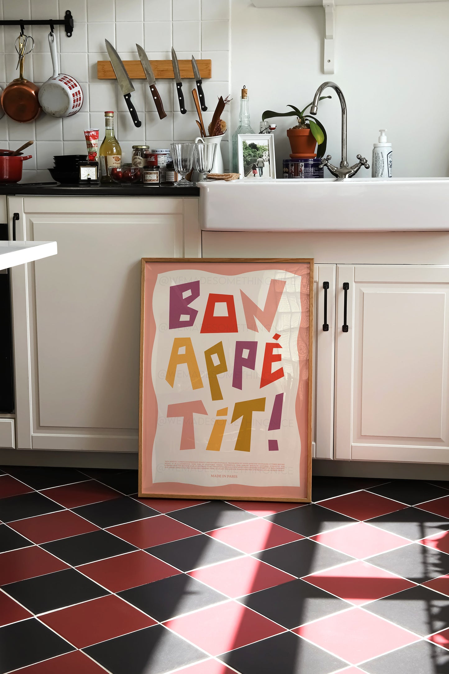 Bon Appetit Poster, Kitchen Poster, Kitchen Decor, Kitchen Art, Home Decor, Coffee Print, Lets Eat Print, Food Poster, Yes Chef