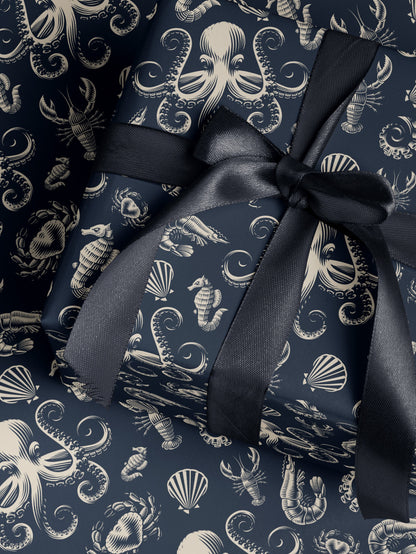Octopus Gift Wrapping Paper Ocean Life Art Underwater Print Wrapping Paper Pattern Octopus Art Sea Life Gift Octopus Decor Scrapbook Paper