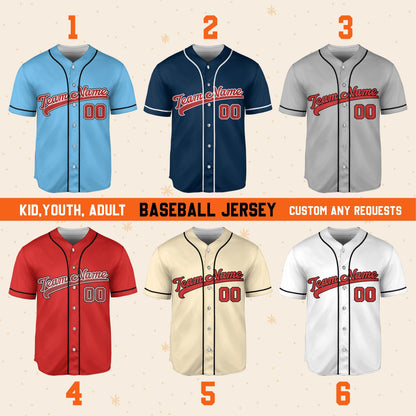 Personalized Team Name Awesome Custom Collection, Custom Team Name And Number Baseball Jersey, Baseball Jersey Uniform For Baseball Fans