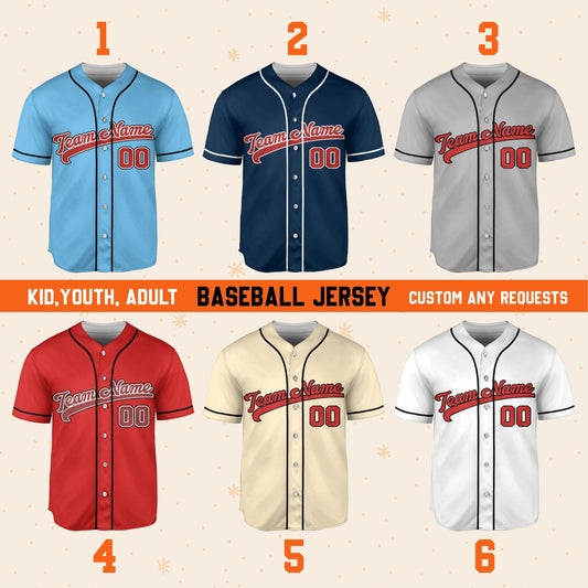 Personalized Team Name Awesome Custom Collection, Custom Team Name And Number Baseball Jersey, Baseball Jersey Uniform For Baseball Fans