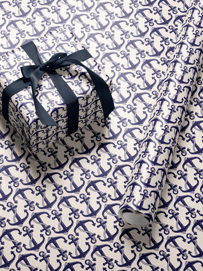 Anchor Gift Wrap Roll Nautical Birthday Party Coast Guard Gift Idea Nautical Wedding Gift US Navy Gift for Men Decoupage Paper Gift Wrap Dad