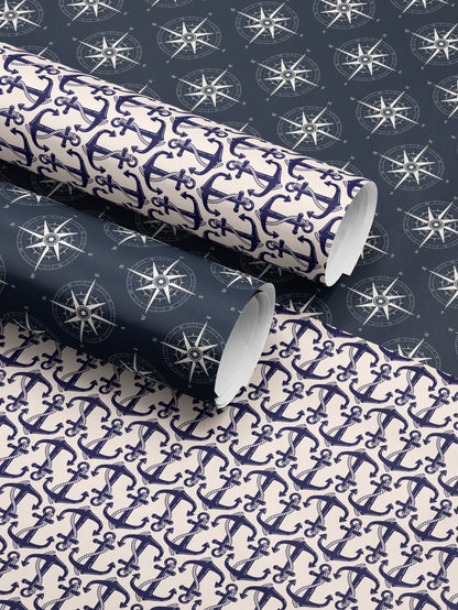 Compass Gift Wrap Compass Design Wrapping Paper Coastal Wedding Gift Idea Nautical Birthday Party Gift Dad from Son Paper Craft for Kid