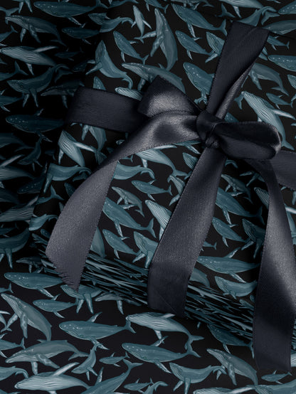 Whale Gift Wrap for Him Whale Art Print Sealife Wrapping Paper Kid Marine Life Print Blue Wrapping Paper Craft Supply Father Day Gift Dad