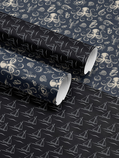 Sailboat Gift Wrap Paper Boating Gift for Men Sailboat Print Wrapping Paper Roll Yacht Gift Wrap Package Paper Sailor Gift Father Day Gift