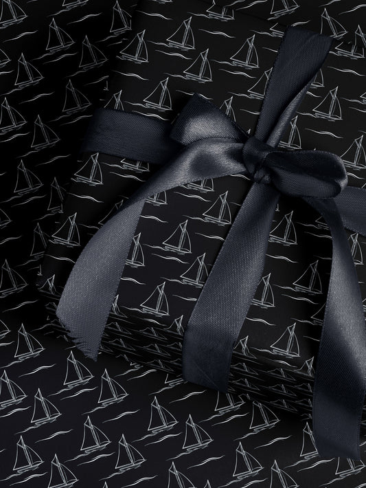 Sailboat Gift Wrap Paper Boating Gift for Men Sailboat Print Wrapping Paper Roll Yacht Gift Wrap Package Paper Sailor Gift Father Day Gift