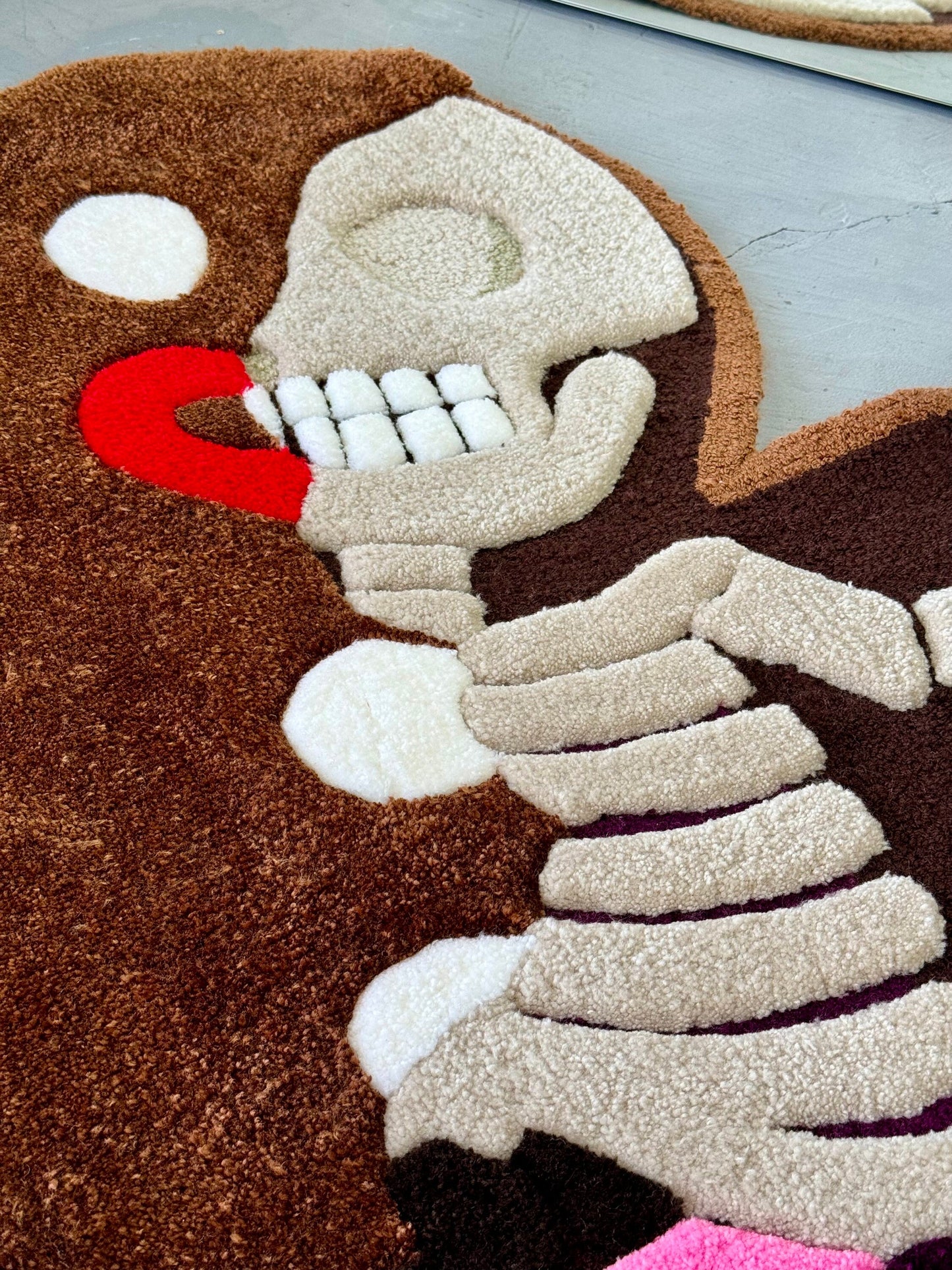 Gingerbread Skeleton 3D Rug, Cartoon Custom Non-slip rug, READY TO SHIP! Christmas room decor, Halloween gift
