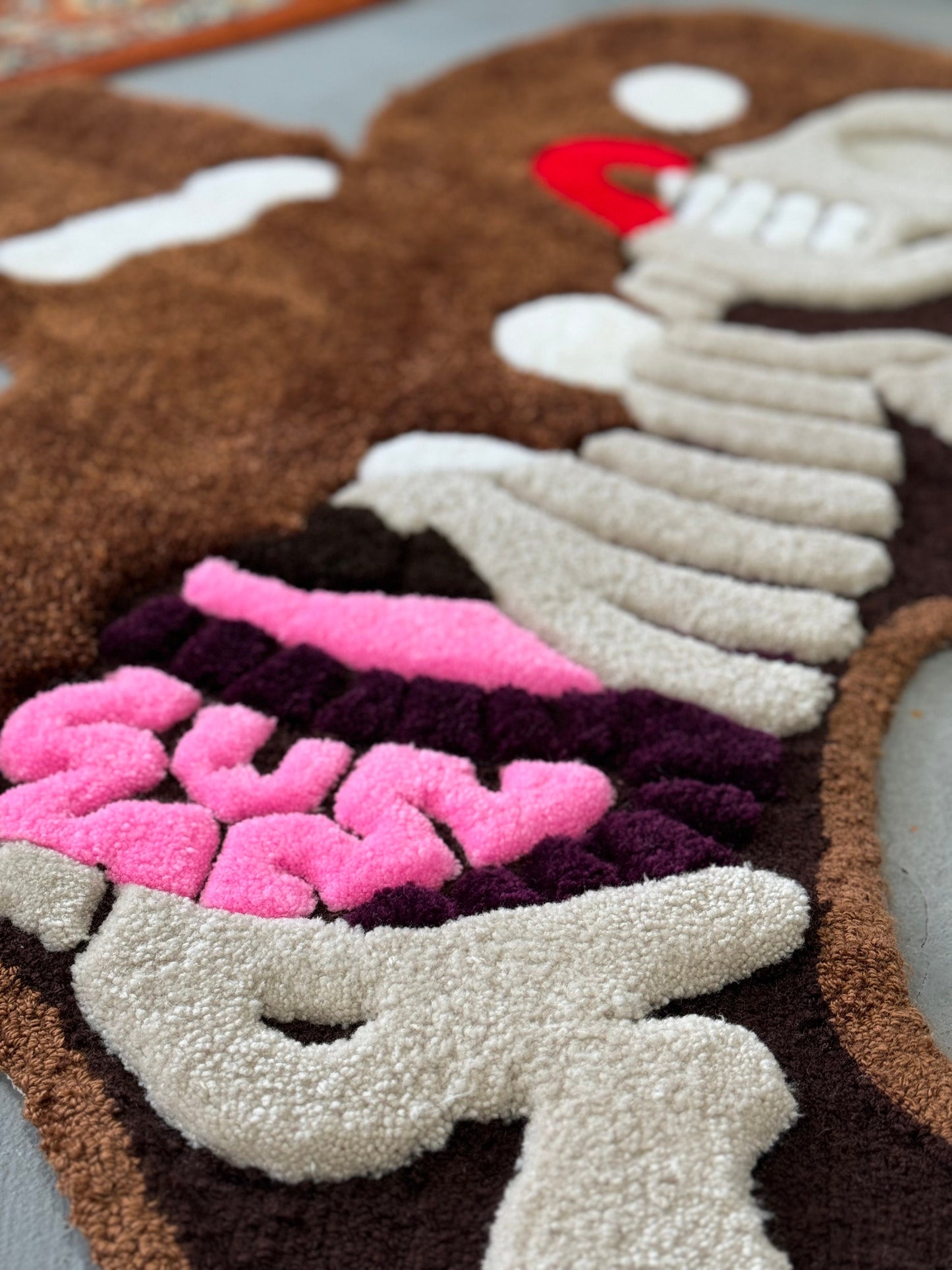 Gingerbread Skeleton 3D Rug, Cartoon Custom Non-slip rug, READY TO SHIP! Christmas room decor, Halloween gift